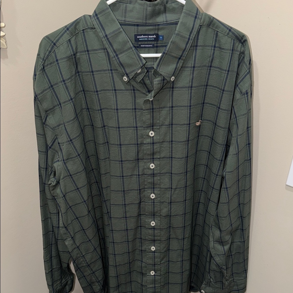 Southern Marsh Green Striped Casual Shirt